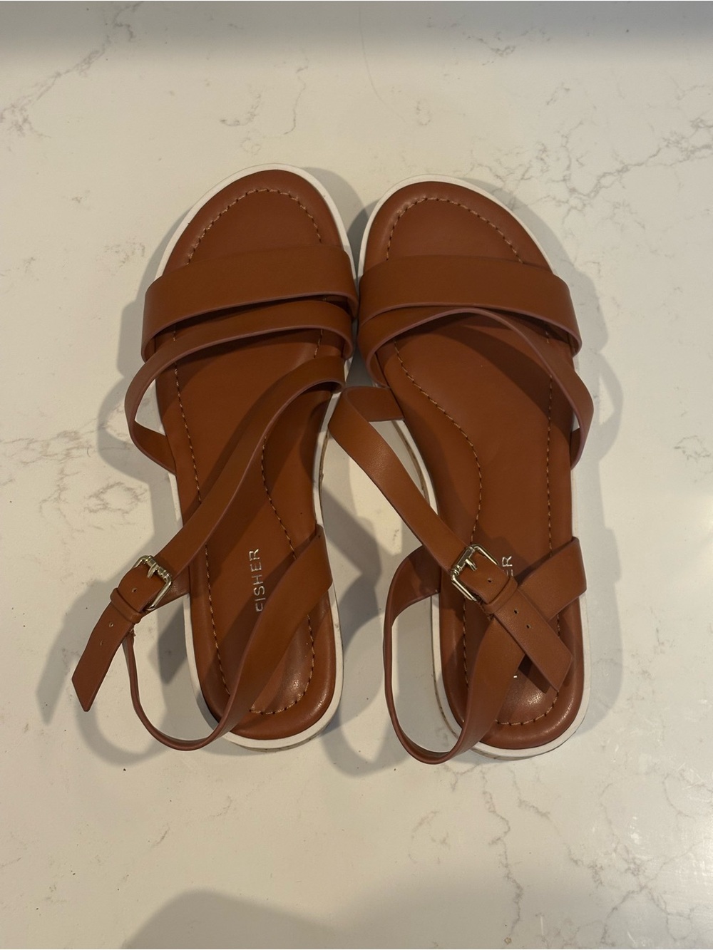Marc Fisher Grandie Leather Platform Sandals